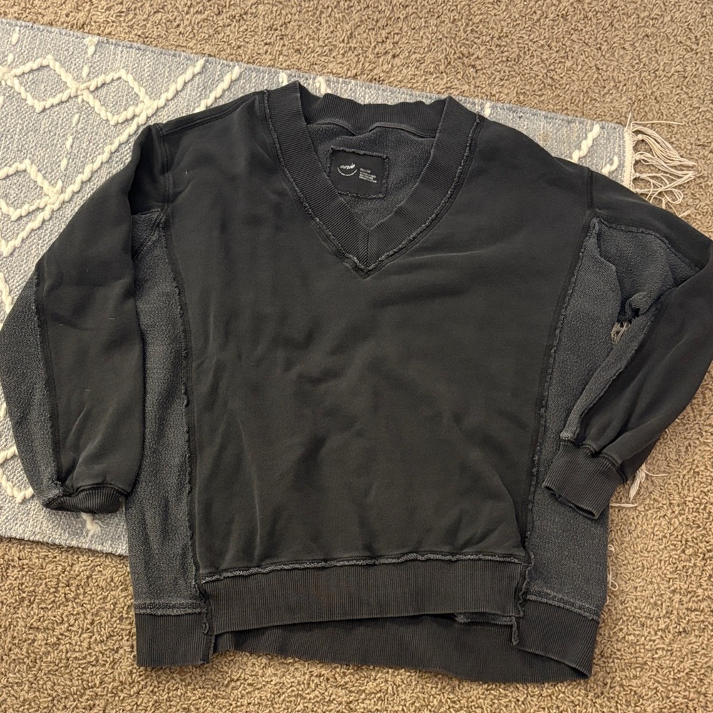 Aerie Charcoal V-Neck Sweater
